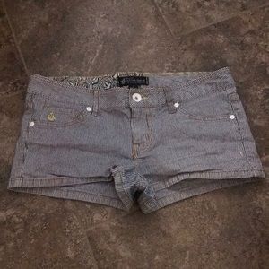 Volcom stripe denim shorts